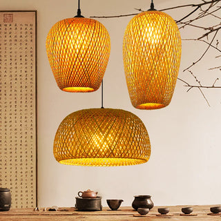 Horten - Natural Handwoven Bamboo Lantern Light Pendant