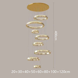 Nurul - Crystal Round Gold Hanging Chandelier