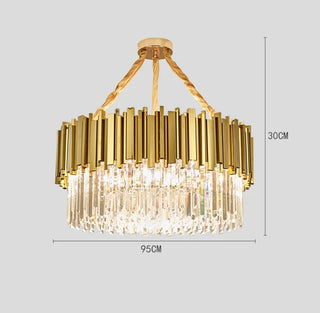 Alessia - Modern Round Gold Crystal Glass Ceiling Light Chandelier