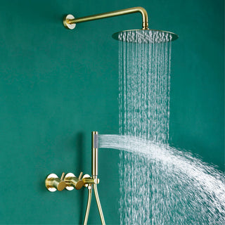 Niobe - Modern Brass Shower Set with Dual Handle Control and Two Functions