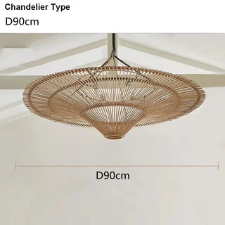 Mitooma - Wabi Sabi Style Rattan Large Hand Woven Wicker Pendant Lamp