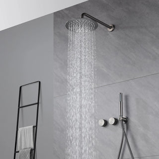 Daman - Dual Handle Wall Mounted Modern Rainfall Shower Set