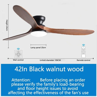 Belisario - 42/52Inch 3 Blade Brown Ceiling Fan with LED Light