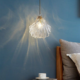 Laiba  - Patterned Coloured Glass Shell Ceiling Pendant Light