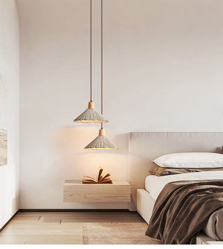 Vlore - Wabi Sabi Wood Style Long Cone Tube Pendant Ceiling Light