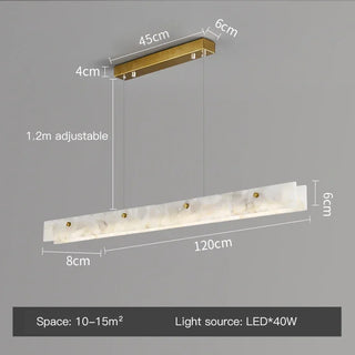Ricky - White Marble LED Strip Ceiling Chandelier