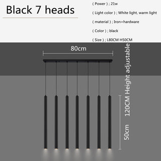 Felipe - Black Hanging Multi Long Tube Combination Ceiling Light
