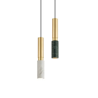 Bob - Modern Style Long Tube Marble Hanging Ceiling Pendant Light