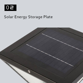 ILona Solar - Modern Minimalist Waterproof Square Prismatic Stainless Steel Glass Light