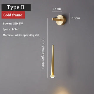 Palmo - Postmodern Crystal Tear Drop Wall Light