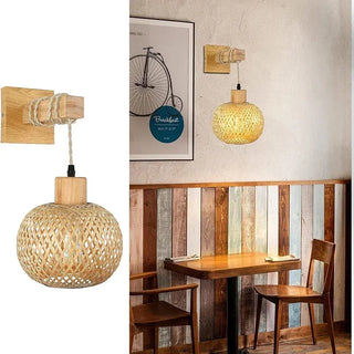 Hamar - Natural Handwoven Rattan Bamboo Hanging Ceiling Light