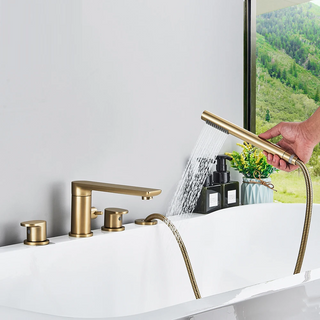 Klaas - Modern 4 Piece Bathtub Tap Set with Handheld Shower