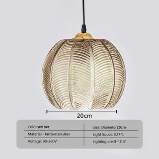 Auora - Leaf Pattern Nordic Glass Hanging Ball Lamp