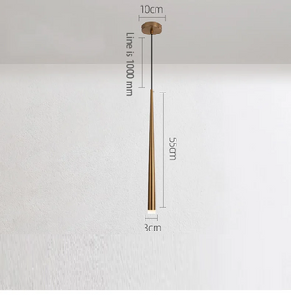 Lille - Narrow Cylindrical Metallic Hanging Pendant Ceiling Light
