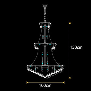Imperial Cascade - Dazzling Crystal Bead Hanging Light Contemporary Round Chandelier