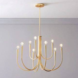 Alara- Pipe Erected Curved Multi Head Hanging Retro/Modern Ceiling Light Chandelier