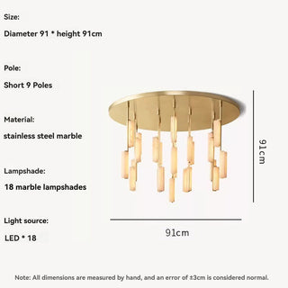 Fiorella - Modern Minimalist Marble Hanging Chandelier