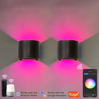 Lewella - Semicircle Waterproof Black Outdoor RGB APP Controlled Wall Light