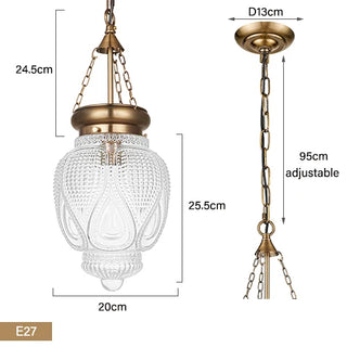 Levon - Patterned Glass Shade Hanging Pendant Ceiling Light