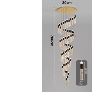 Dylan - Modern Sparkly LED Tube Ceiling Round Chandelier