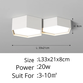 Dushanbe - Minimalist Honeycomb Black & White Combination Ceiling Light