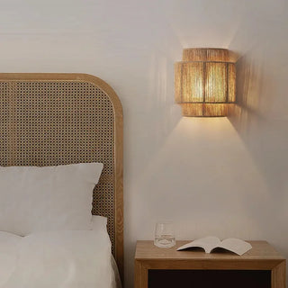 Croix - Japanese Retro Rattan Hemp Weaving Wall Lamp