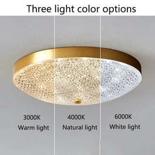 Zeila - Modern Round Gold Crystal Flush Mount Ceiling Light