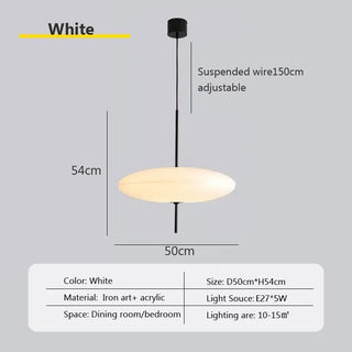 Liepa - Modern Black/White Flying Saucer Round Pendant Ceiling Light