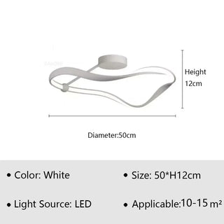 Mapire - Modern Twisted LED Wave Semi Flush Dimmable Ceiling Light