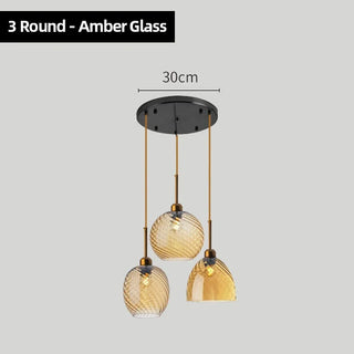 Emerald - Modern Textured Coloured Glass Hanging Pendant Ceiling Light