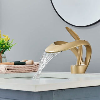 Jurek -  Creative Hollowed Out Design Waterfall Faucet Solid Brass Basin Mixer Taps
