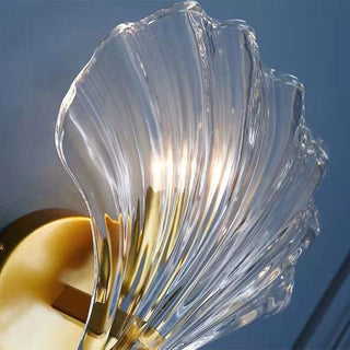 Cassandra - Modern Minimalist Glass Shell Gold Wall Light