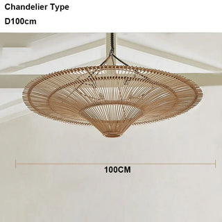 Mitooma - Wabi Sabi Style Rattan Large Hand Woven Wicker Pendant Lamp