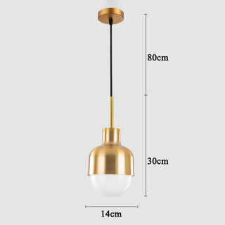 Tabo - Acrylic Ball Gold Milk Glass Shade Hanging Round Pendant Ceiling Light