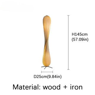 Sylvian - Wooden Curved Shade Floor Lamp