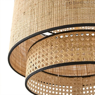 Fasseela - Perforated Handwoven Bamboo Black Hanging Pendant Ceiling Light