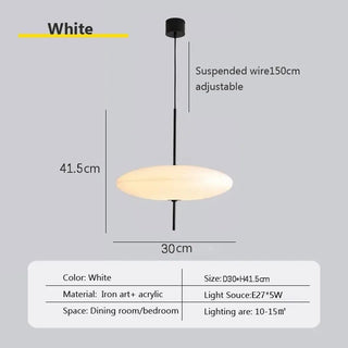 Liepa - Modern Black/White Flying Saucer Round Pendant Ceiling Light