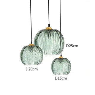 Auora - Leaf Pattern Nordic Glass Hanging Ball Lamp