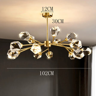 Alvita - Round Gold Crystal Hanging Ceiling Chandelier