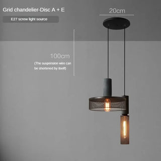 Pola - Industrial Modern Round Mesh Caged Hanging Cement Pendant Ceiling Light
