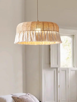 Ivonne - Hemp Rope Hand-Knitted Round Tassel Ceiling Light