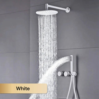 Daman - Dual Handle Wall Mounted Modern Rainfall Shower Set