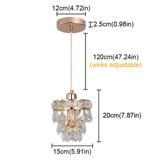 Gines - Crystal Hanging Glass Round Gold Ceiling Pendant Light