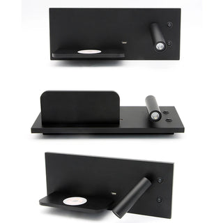 Dorene - Modern Dual Wall Reading Light with Wireless Phone Charger Charging