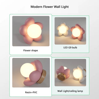 Phyllida - Flower Resin Modern Wall Light