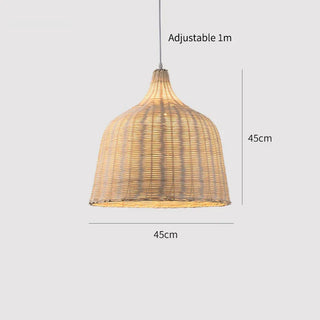 Hamam - Rattan Woven Perforated Dome Bamboo Hanging Pendant Ceiling Light