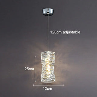 Mafolie - Twisted Crystal Glass Hanging Pendant Ceiling Light