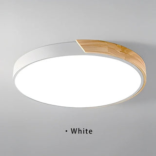 Elorza - Nordic Macaron Ultra Thin Wood Circular  LED Ceiling Lamp Creative Light Fixtures