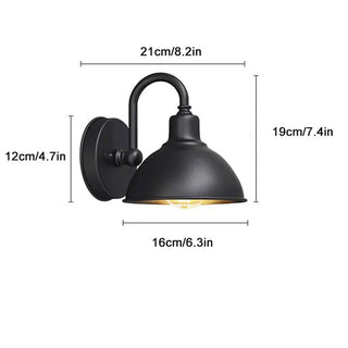 Dovar - Outdoor Round Fixed Curved Arm Downlight Wall Light