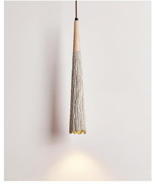 Vlore - Wabi Sabi Wood Style Long Cone Tube Pendant Ceiling Light